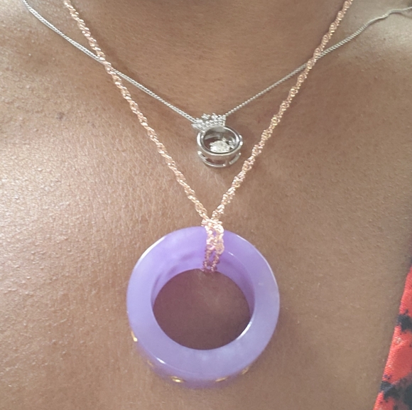 Hand Carved Burmese Jade Swarovski Zirconia band ring - Picture 5 of 8